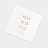 ミニマル ゴールド箔「HO HO HO」クリスマス 箔ナプキン (左)