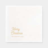ミニマル ゴールド箔“Merry Christmas” 箔ナプキン (正面)