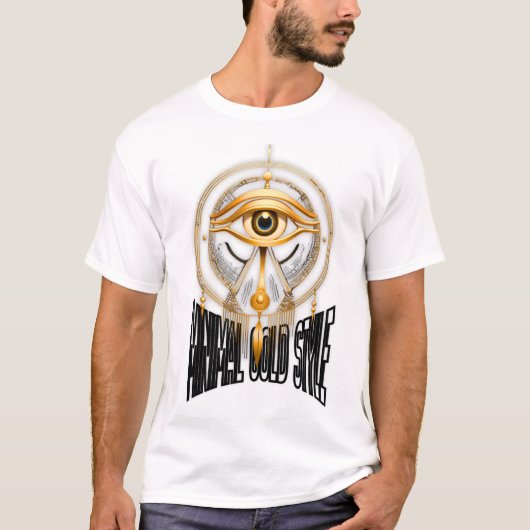 ミニマル ゴールド エジプトマスク Tシャツ – ラグジュアリー (正面)