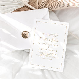 ミニマル ゴールド スペイン語 私たちの結婚式 招待状