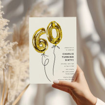 ミニマル ゴールド 60 風船 60歳の誕生日パーティー