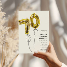 ミニマル ゴールド 70 バルーン 70歳の誕生日パーティー