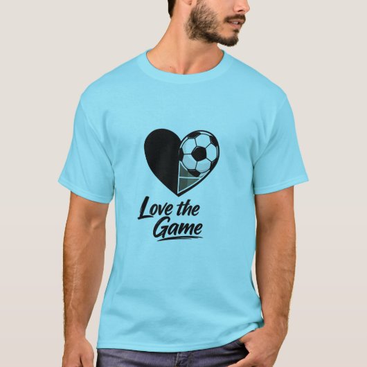 ミニマル サッカー ハート Tシャツ (正面)