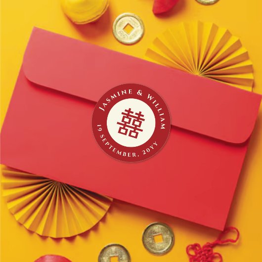 ミニマル・サークル二重中国の幸福結婚ズ ラウンドシール