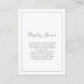 ミニマル シルバー ディスプレイ シャワー エンクロージャー カード (正面)