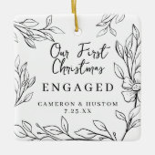 ミニマル シンプル おしゃれ オーダーメイドエンゲージメント セラミックオーナメント (正面)