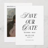 ミニマル シンプル ウェディング フォト セーブザデート (正面/裏面)