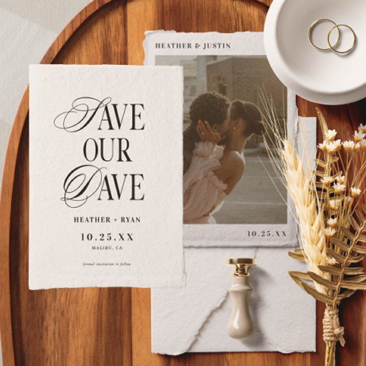 ミニマル シンプル ウェディング フォト セーブザデート