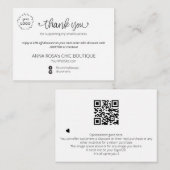 *~* ミニマル シンプル サンクス ブランディング ロゴ QR エンクロージャーカード (正面/裏面)