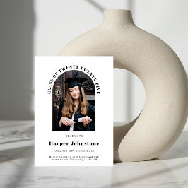 ミニマル シンプル フォト 卒業発表 招待状