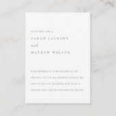 ミニマル シンプル ブラック＆ホワイト ウェディング ウィッシング ウェル エンクロージャーカード (正面)