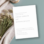 ミニマル シンプル ブラック&ホワイト タイポグラフィーエンゲージメント 招待状