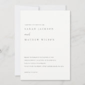 ミニマル シンプル ブラック＆ホワイト タイポグラフィ ウェディング 招待状 (正面)