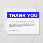 ミニマル シンプル ブルー＆ホワイト サンキューカード (正面)