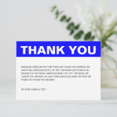 ミニマル シンプル ブルー＆ホワイト サンキューカード (スタンド正面)