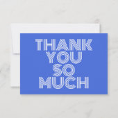 ミニマル シンプル ブルー＆ホワイト サンキューカード (裏面)