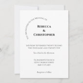 ミニマル シンプル ホワイト ブラック モダン ウェディング 招待状 (正面)