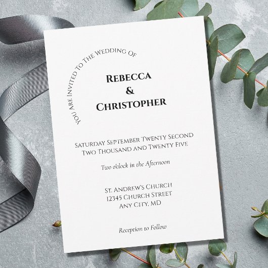 ミニマル シンプル ホワイト ブラック モダン ウェディング 招待状