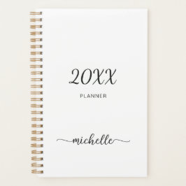 ミニマル シンプル ホワイト モノグラム 名前 2023 プランナー