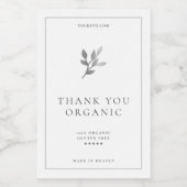 ミニマル シンプル ボヘミア シルバー リーフ ホワイト フードラベル (シングルラベル)