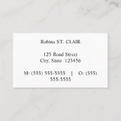 ミニマル、シンプル、ミニマリスト 名刺 (裏面)