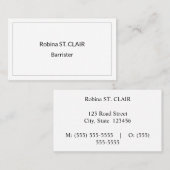 ミニマル、シンプル、ミニマリスト 名刺 (正面/裏面)