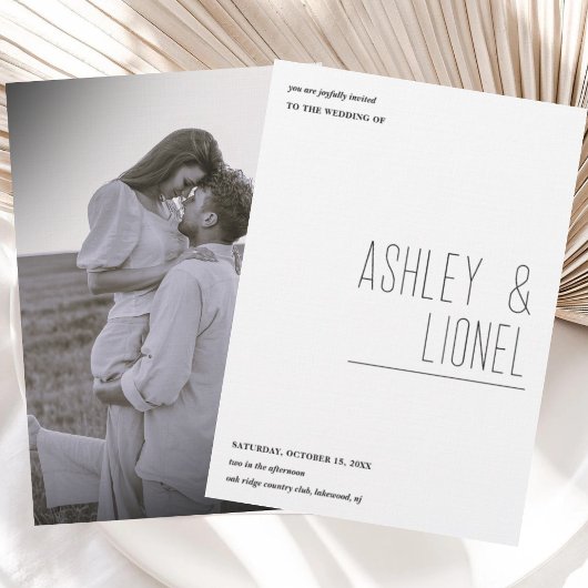 ミニマル シンプル レイアウト モダン フォト ウェディング 招待状