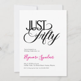 ミニマル・ジャスト・フィフティ 50歳の誕生日パーティー 招待状