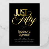 ミニマル・ジャスト・フィフティ 50歳の誕生日パーティー 箔招待状 (正面)