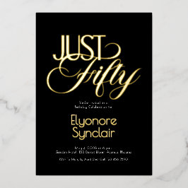 ミニマル・ジャスト・フィフティ 50歳の誕生日パーティー 箔招待状