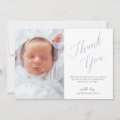 ミニマル&スクリプエレガントトBaptism Photo Thank You サンキューカード (正面)