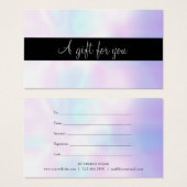 ミニマル スクリプト イリデセント ギフト証明書 (正面&裏面)