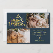 ミニマル スクリプト ツー フォト ブルー メリー クリスマス (正面)