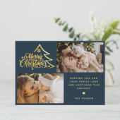 ミニマル スクリプト ツー フォト ブルー メリー クリスマス (スタンド正面)