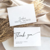 ミニマル スクリプト ブラック ホワイト ブライダル シャワー サンクス サンキューカード