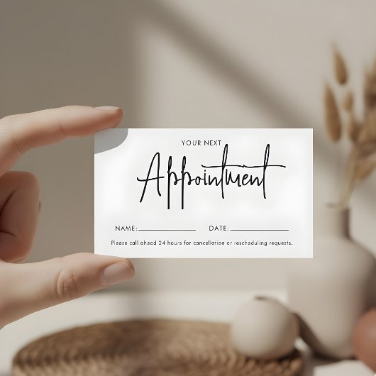ミニマル スクリプト 署名 アポイントメントカード 予約カード