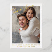 ミニマル&スクリプモダントのカスタムウェディング 箔シーズンカード (正面)