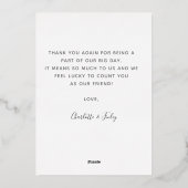 ミニマル&スクリプモダントのカスタムウェディング 箔シーズンカード (裏面)