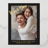 ミニマル&スクリプモダントのカスタムウェディング 箔シーズンポストカード (正面)