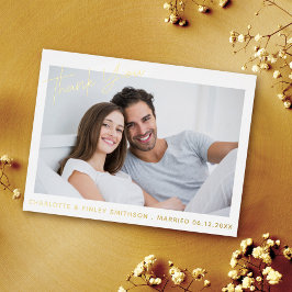 ミニマル&スクリプモダントのカスタムウェディング 箔シーズンポストカード