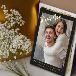 ミニマル&スクリプモダントのカスタムウェディング 箔シーズンポストカード