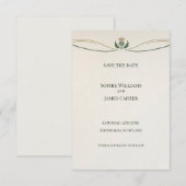 ミニマル スコットランド アザミの結婚式延期カード セーブザデート (正面/裏面)