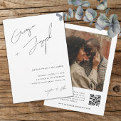 ミニマル |スモダンクリプト写真QRコー結婚ド 招待状