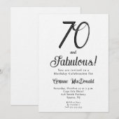 ミニマル セブンティー ファビュラス 70歳の誕生日パーティー 招待状 (正面/裏面)