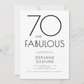 ミニマル セブンティ ファビュラス 70歳の誕生日パーティー 招待状 (正面)