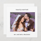ミニマル タイプライター 幸せな結婚 写真カード シーズンカード (正面/裏面)