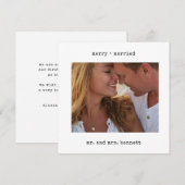 ミニマル タイプライター 結婚 写真 ポストカード (正面/裏面)