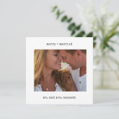 ミニマル タイプライター 結婚 写真 ポストカード (スタンド正面)