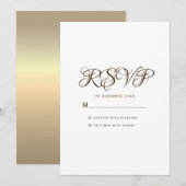ミニマル タイポグラフィー ホワイト ウェディング RSVP カード (正面/裏面)