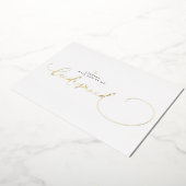 ミニマル タイポグラフィー 現代のブライズメイド プロポーズ 箔招待状 (回転した状態)